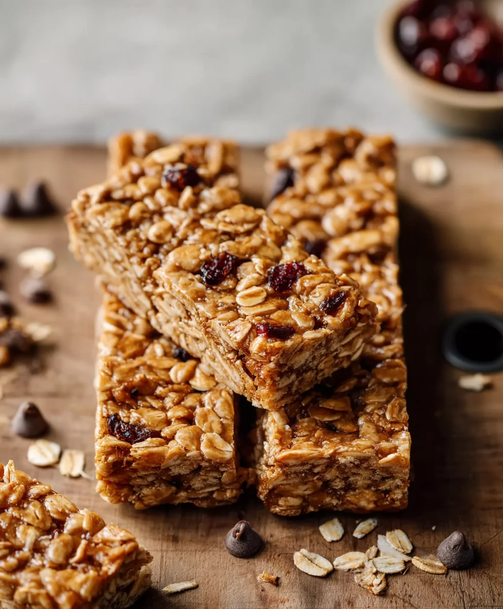 Soft-Baked Peanut Butter Granola Bars-Easy Recipe