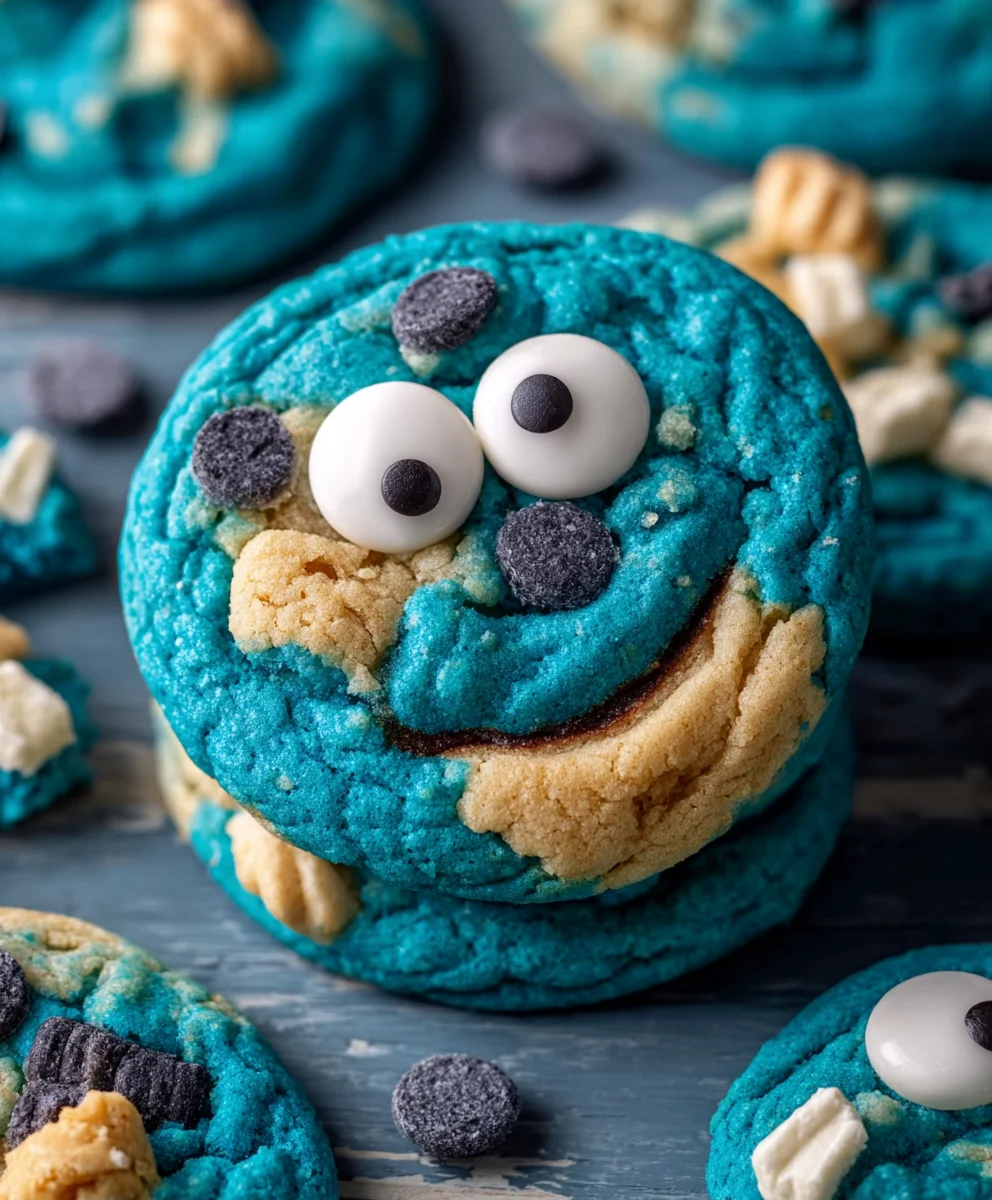 Blue Cookie Monster Cookies-Fun & Fluffy Treat