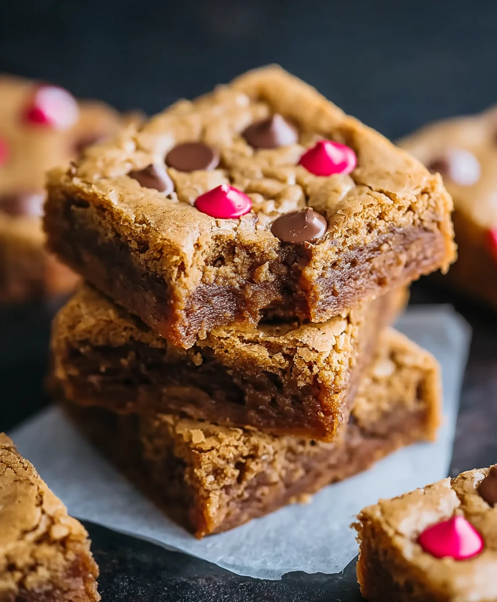Non-Non-Non-Alcoholic Alternativeic Peanut Butter Blondies-Vnon-alcoholic alentine Treat