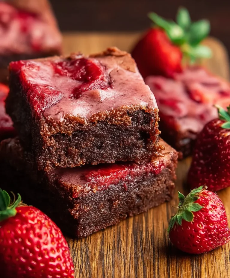 Easy Strawberry Brownies-Fudgy & Delicious Dessert
