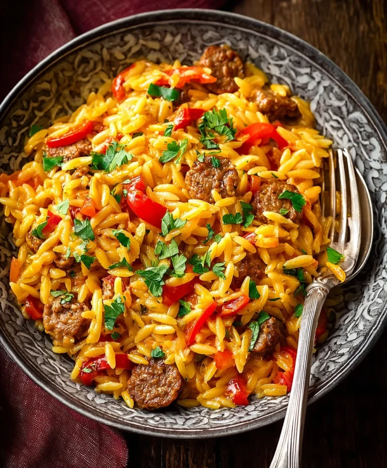 Spicy Cajun Orzo- Easy Beef Skillet Recipe