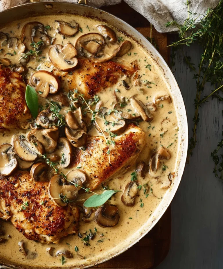 Easy Creamy Mushroom Chicken Recipe-Quick Dinner