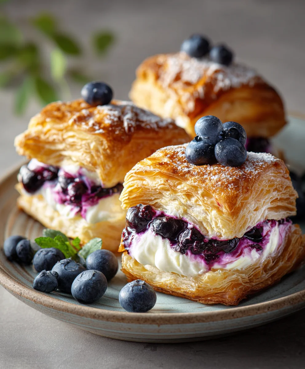 Blueberry Cream Cheese Puff Pastry Delight