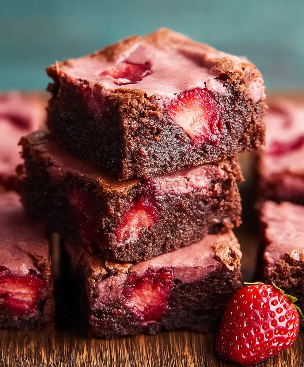 Easy Strawberry Brownies-Fudgy & Delicious Dessert
