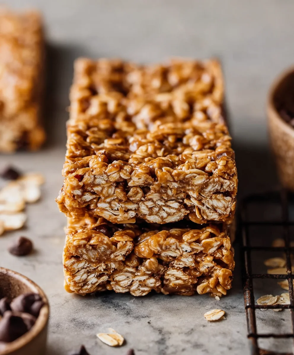 Soft-Baked Peanut Butter Granola Bars-Easy Recipe