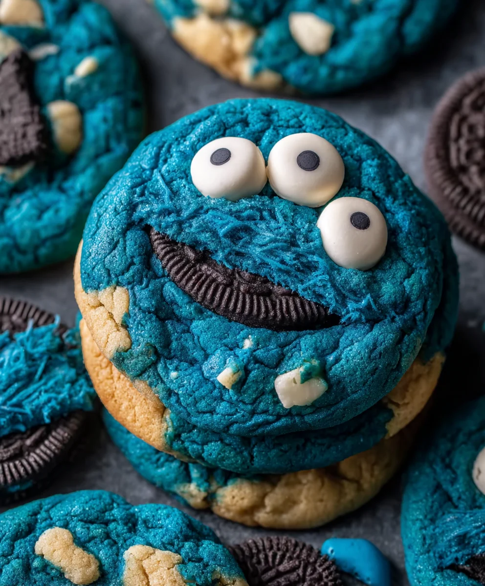 Blue Cookie Monster Cookies-Fun & Fluffy Treat
