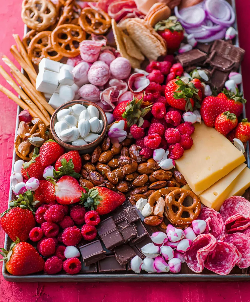 Vnon-alcoholic alentine's Day Charcuterie Board-Non-Non-Non-Alcoholic Alternativeic Delights