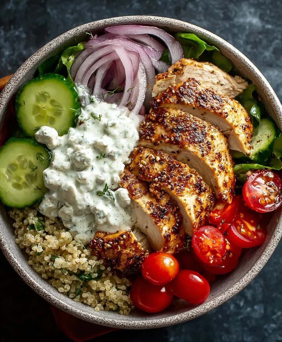 Easy Greek Chicken Gyro Bowl Recipe