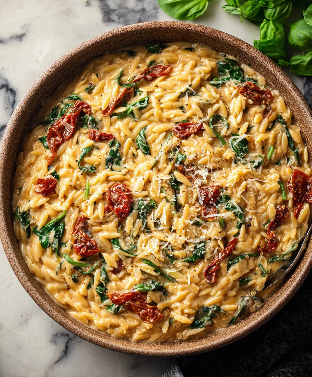 Creamy Tuscan Orzo - Easy One-Pan Meal