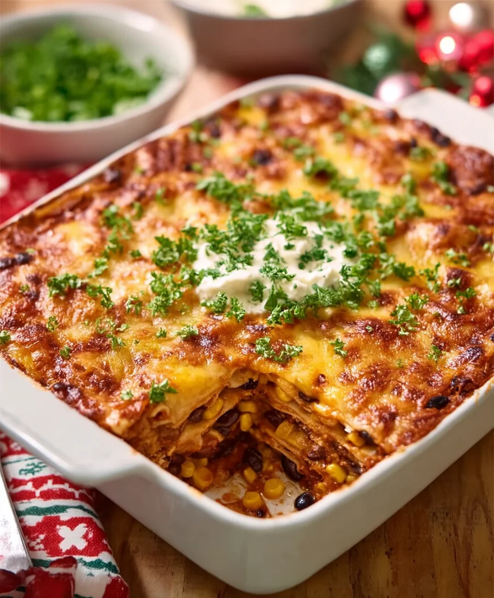 Easy Veggie Mexican Lasagna-Flavorful Layers