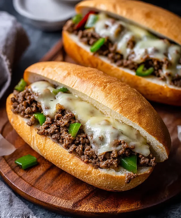 Easy Ground Beef Philly Cheesesteak Recipe