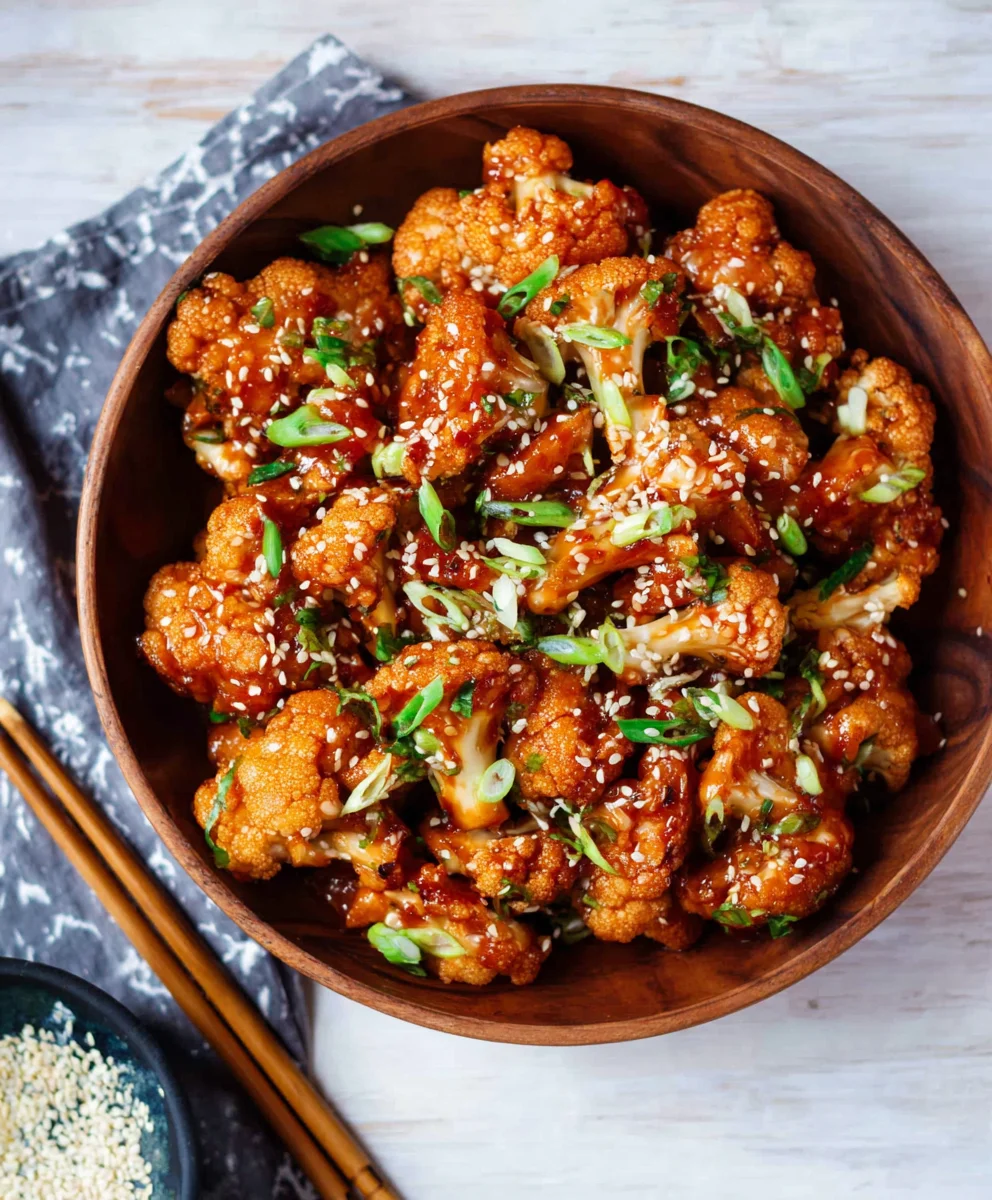 Sticky Sesame Cauliflower- Easy Vegan Dinner