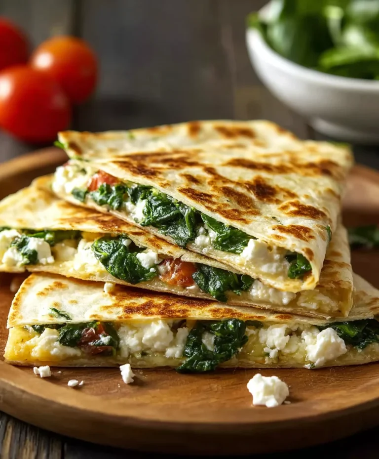 Easy Spinach Feta Quesadillas Recipe