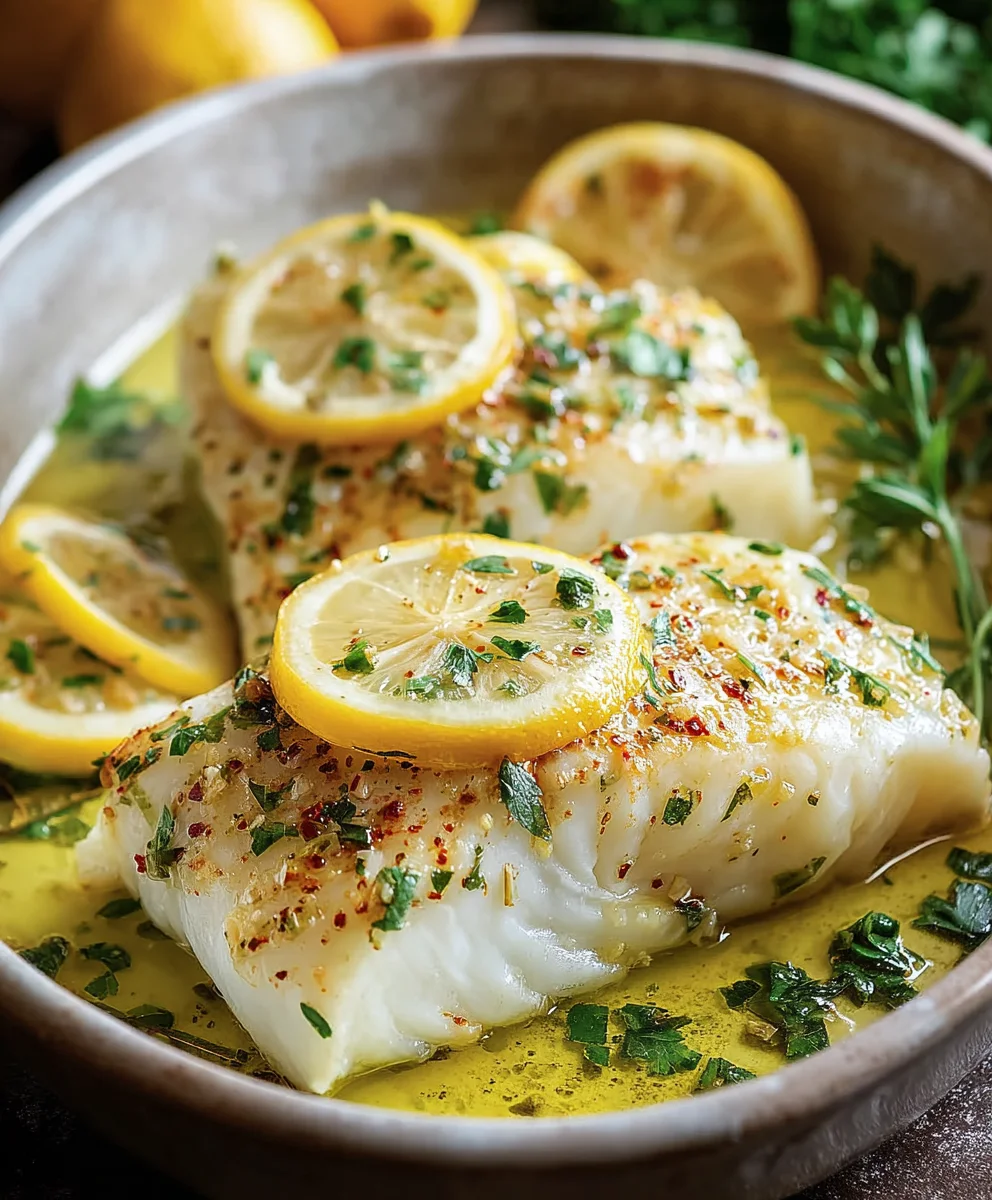 Lemon Garlic Butter Baked Cod - Easy Flavorful Fish