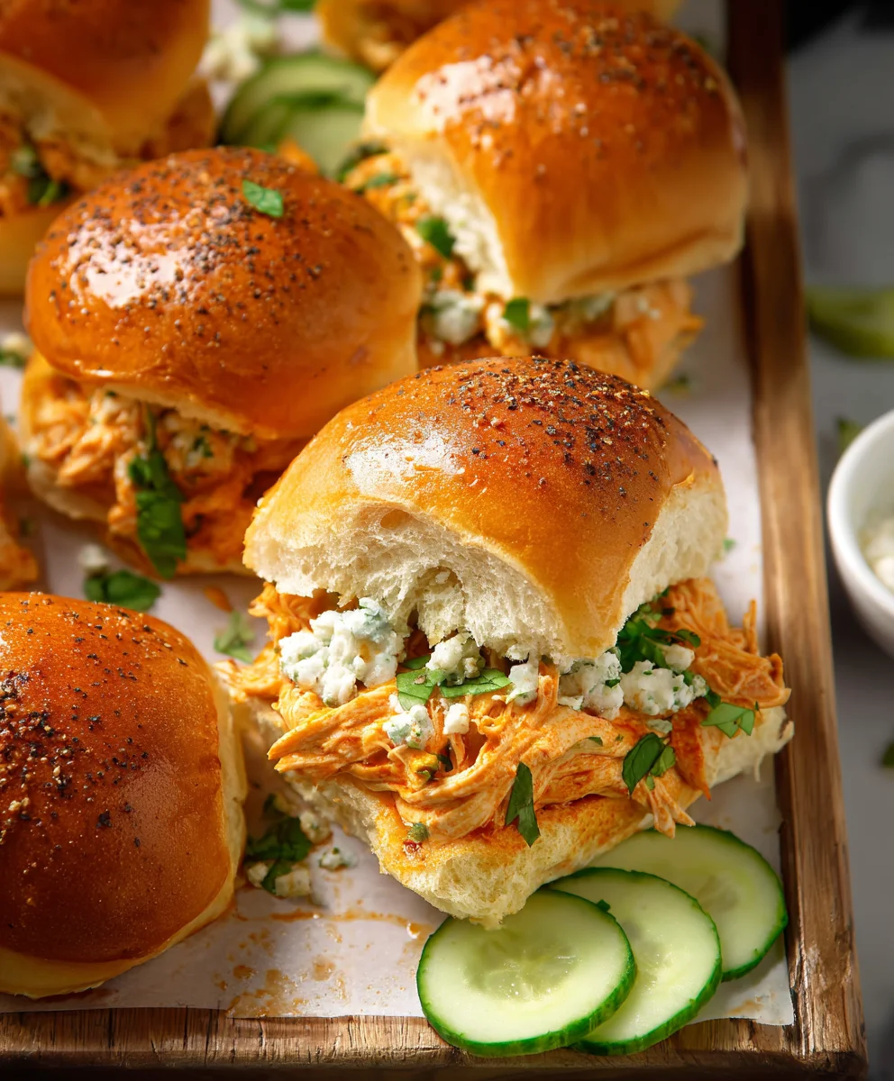 Spicy Buffalo Chicken Sliders- Quick & Easy Bites