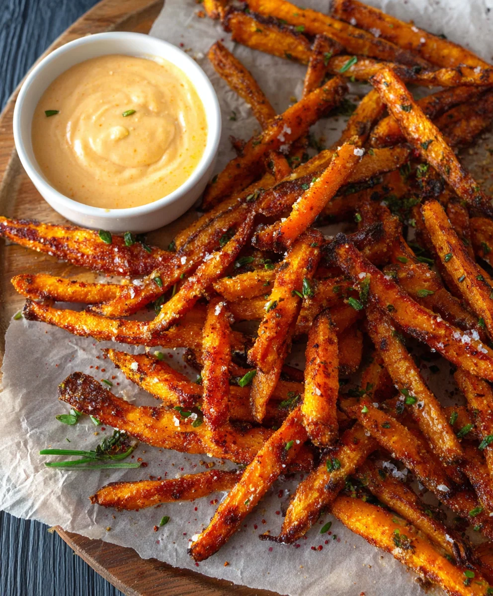 Baked Carrot Fries with Paprika Garlic Aioli