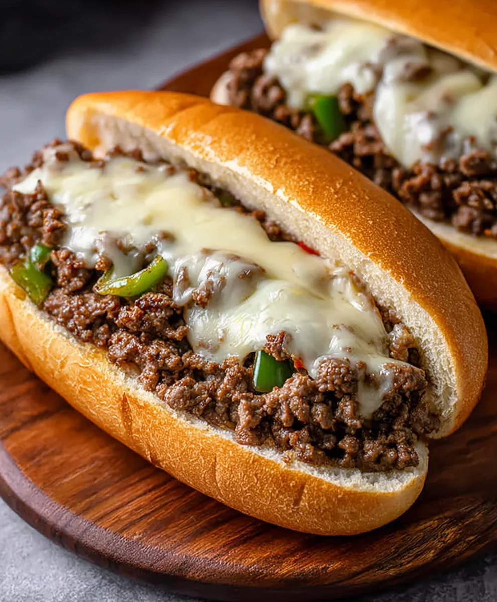 Easy Ground Beef Philly Cheesesteak Recipe