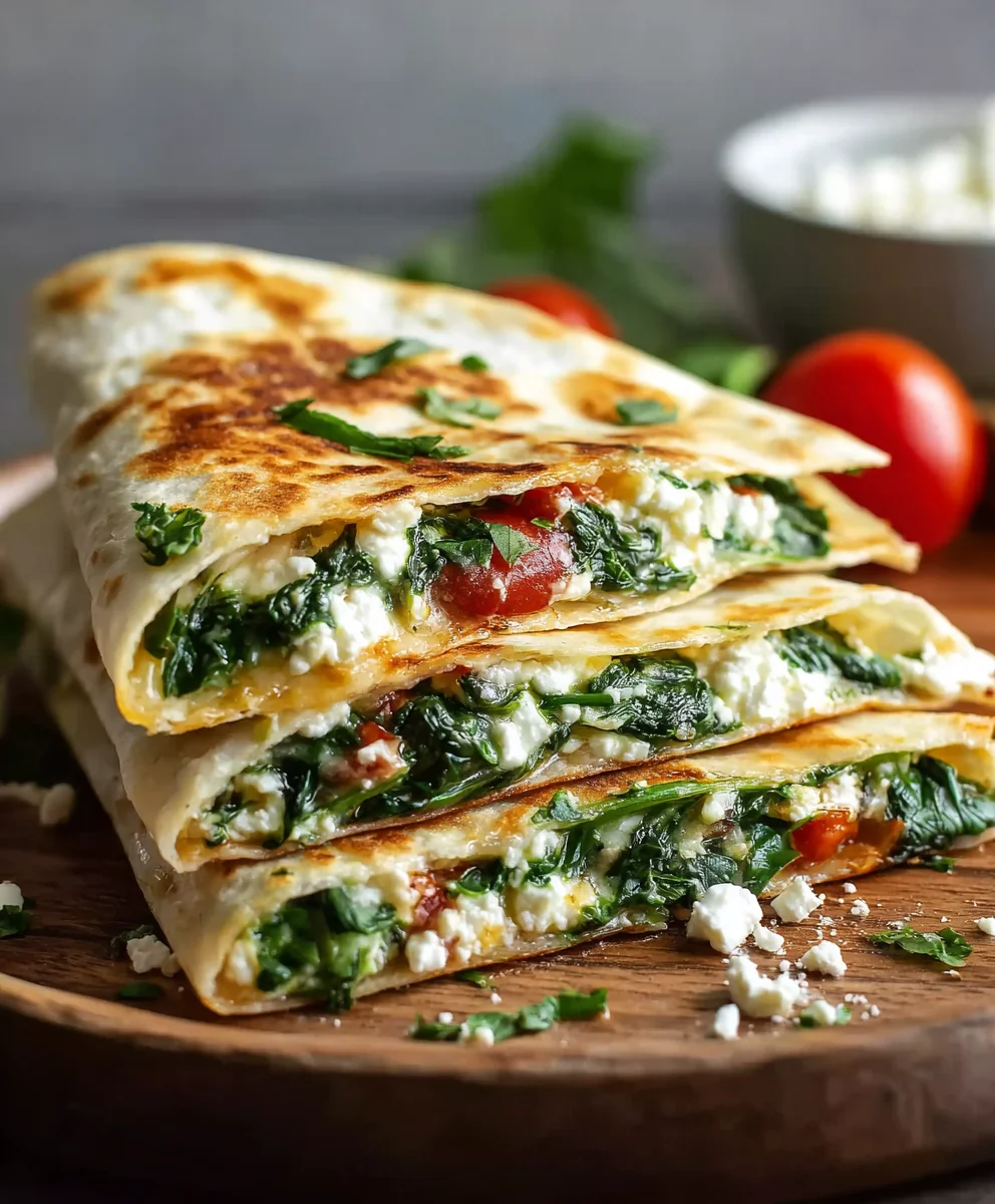 Easy Spinach Feta Quesadillas Recipe