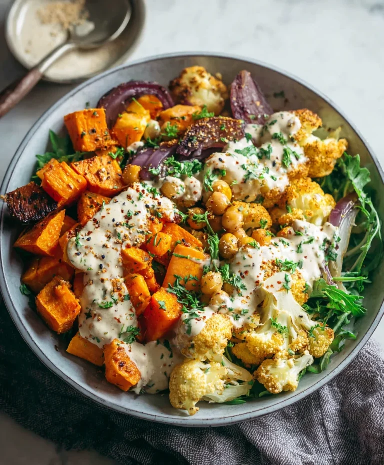 Glow Bowl Recipe-Roasted Veggies & Tahini Yogurt
