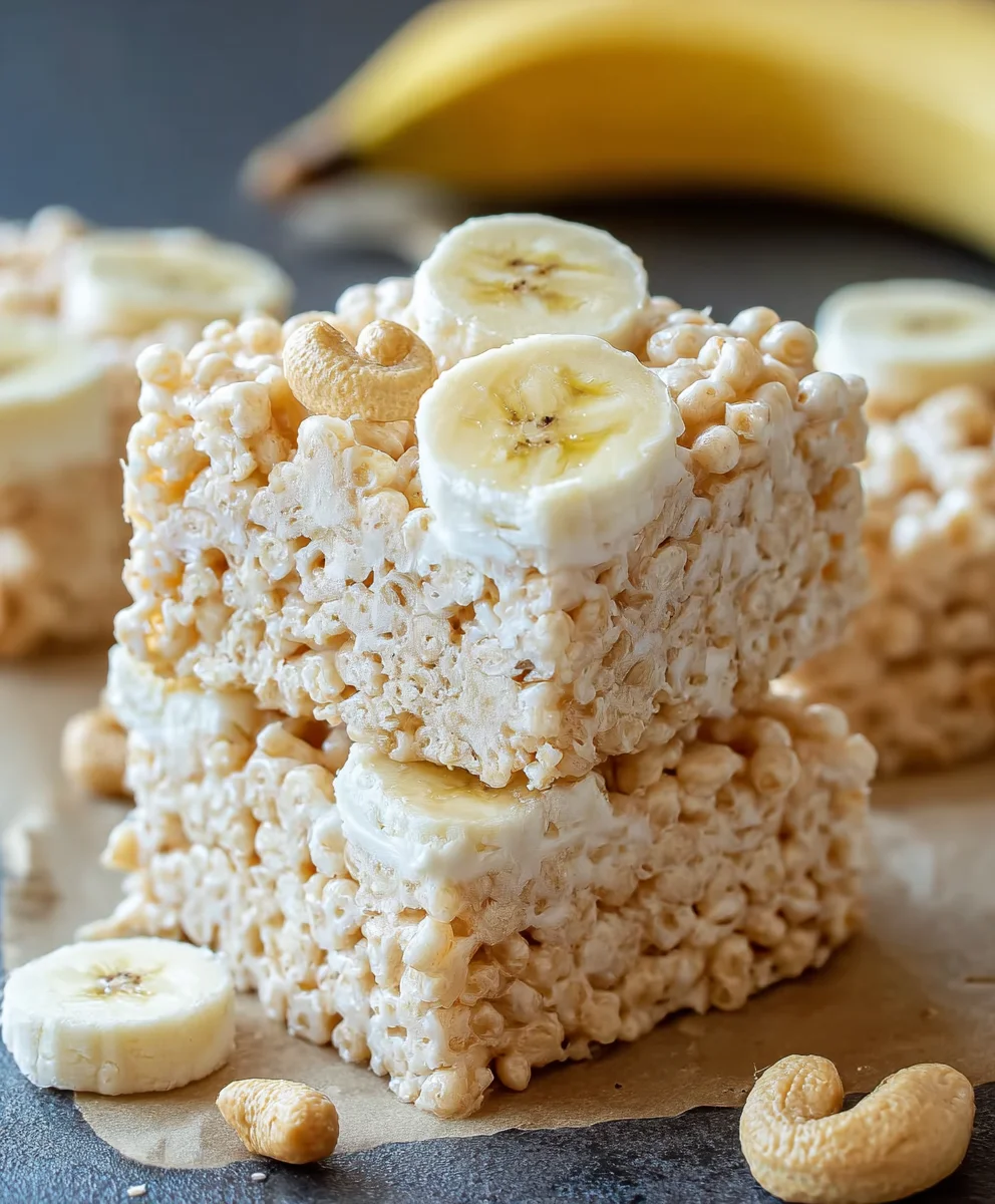 Banana Pudding Rice Krispie Treats-Easy Dessert