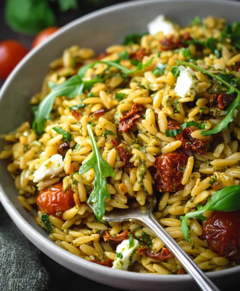Sun-Dried Tomato Orzo Pesto Salad Recipe