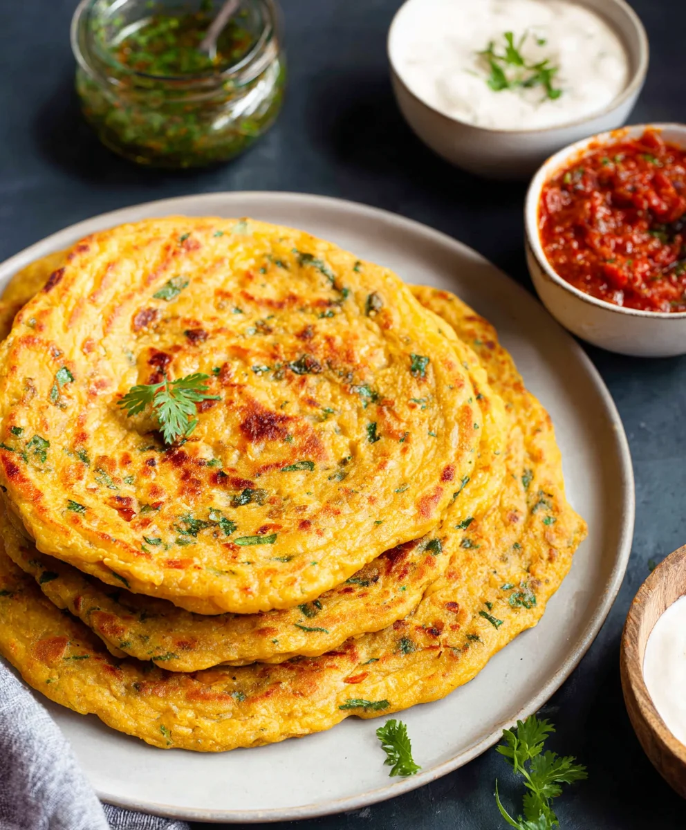 Masoor Dal Chilla - Delicious Red Lentil Savory Pancakes