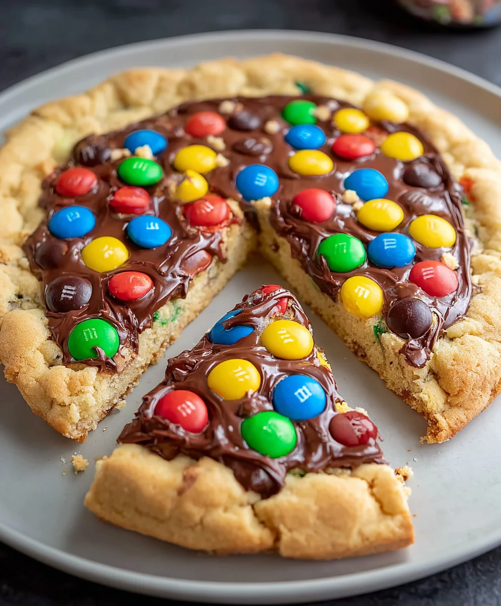 M-and-M Cookie Pizza-Easy Dessert Recipe