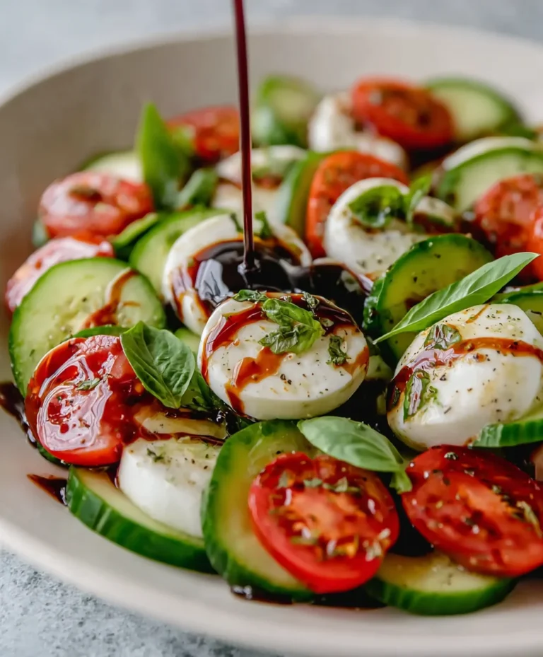 Fresh Cucumber Caprese Salad Recipe- Light & Easy