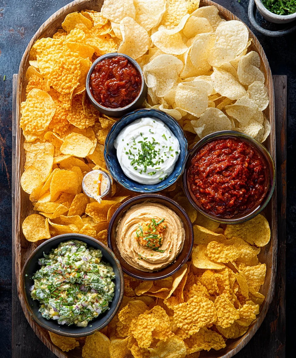 Easy Chips and Dip Platter Recipe - Crowd Pleaser