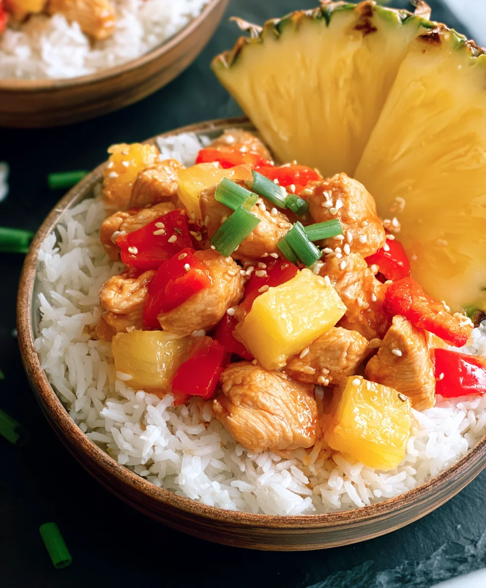 Juicy Pineapple Chicken Rice-Easy Sweet & Savory Meal