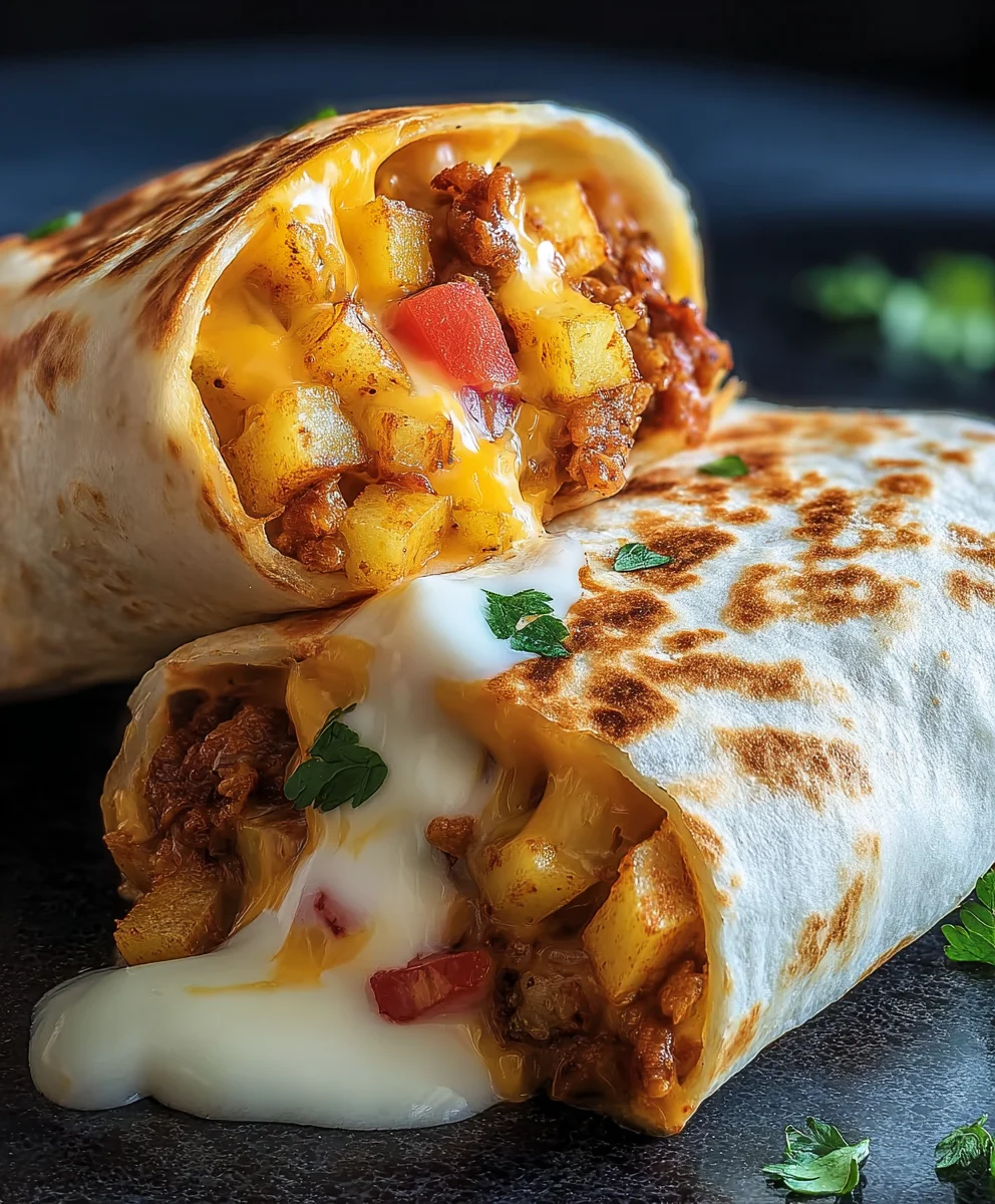 Cheesy Potato Burritos- Easy Beef & Bean Fillings