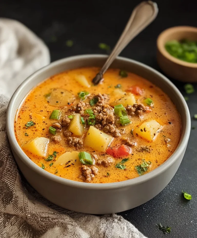 Cheesy Beef Beef Hamburger Potato Soup Recipe