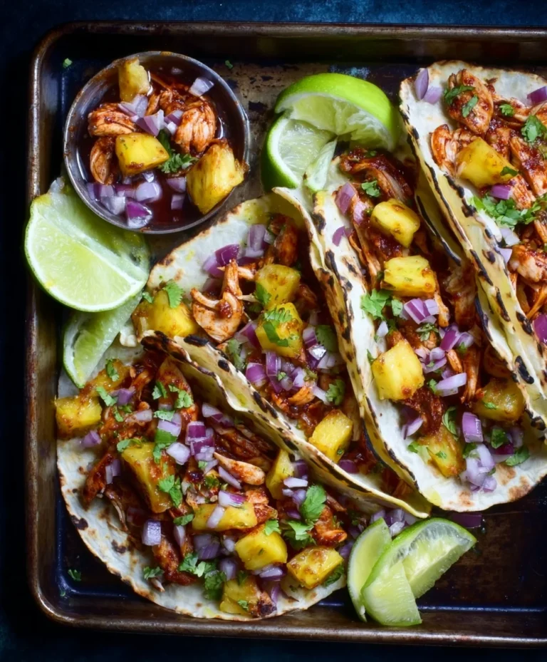 Easy One Pan Chicken Pineapple Tacos Recipe