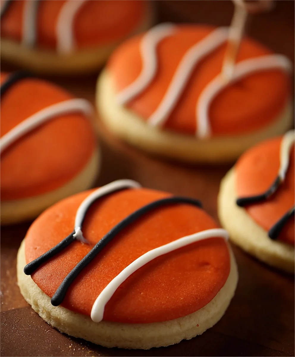 Easy Piping Basketball Cookies Recipe