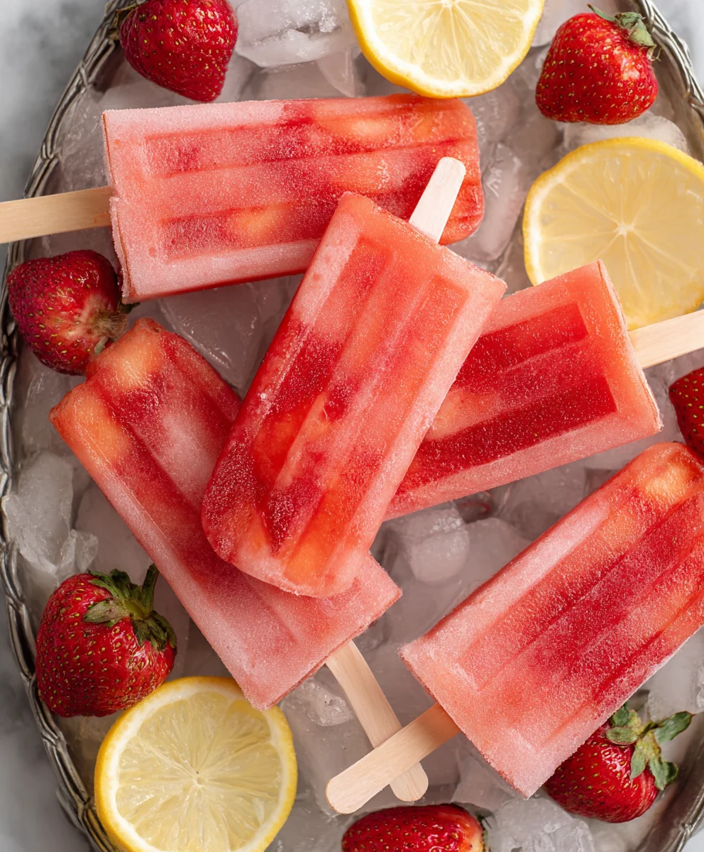 Strawberry Lemonade Popsicles-Refreshing Summer Treat