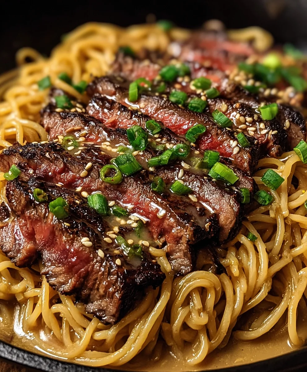 Garlic Butter Steak Lightning Noodles-Quick Dinner