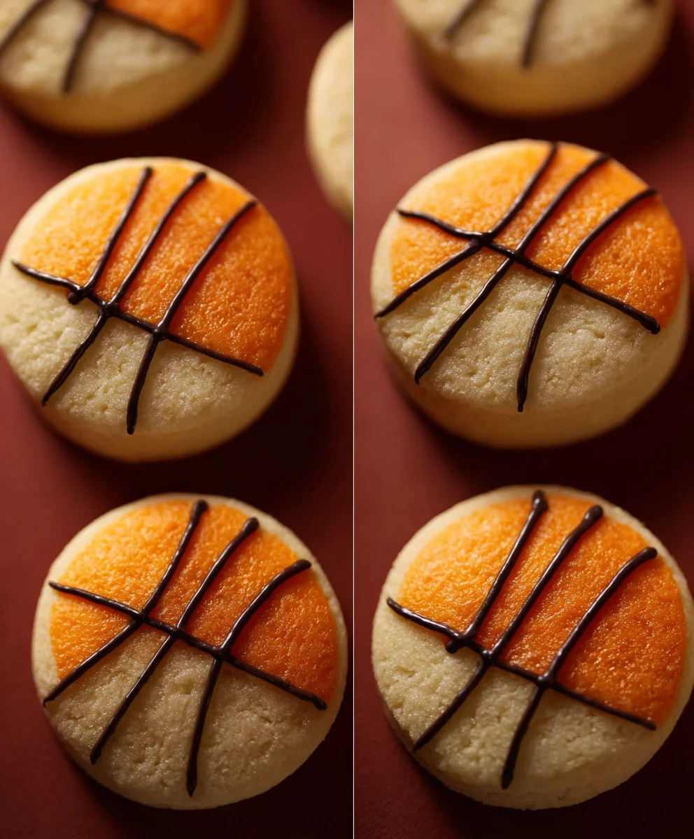 Easy Piping Basketball Cookies Recipe