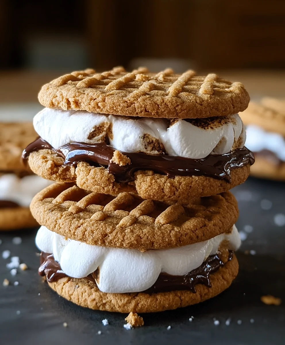 Peanut Butter S'mores Cookies - Gooey & Delicious