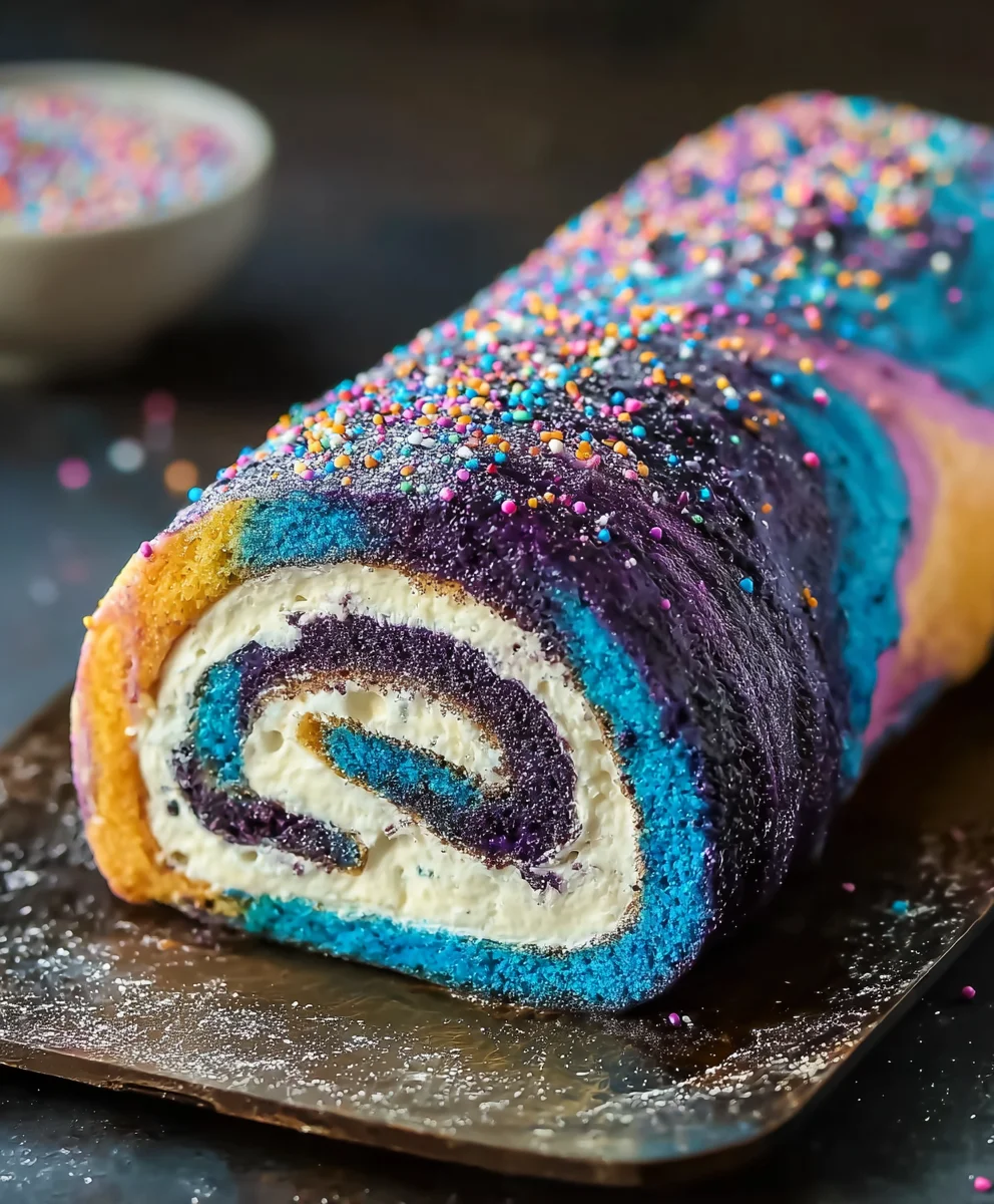 Galaxy Cake Roll- Stunning Swirled Dessert Recipe