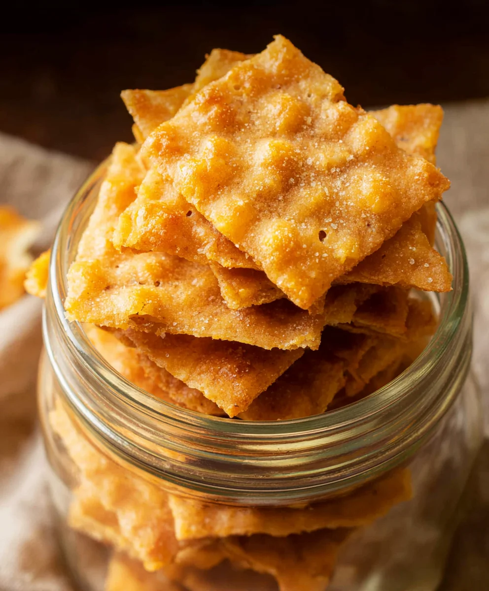 Sourdough Cheddar Crackers- Easy Savory Snack Recipe