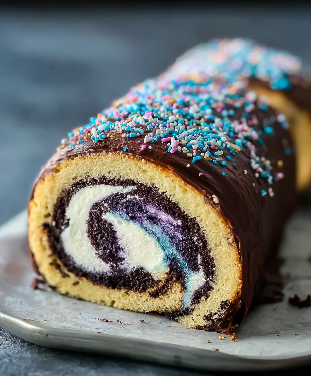 Galaxy Cake Roll- Stunning Swirled Dessert Recipe