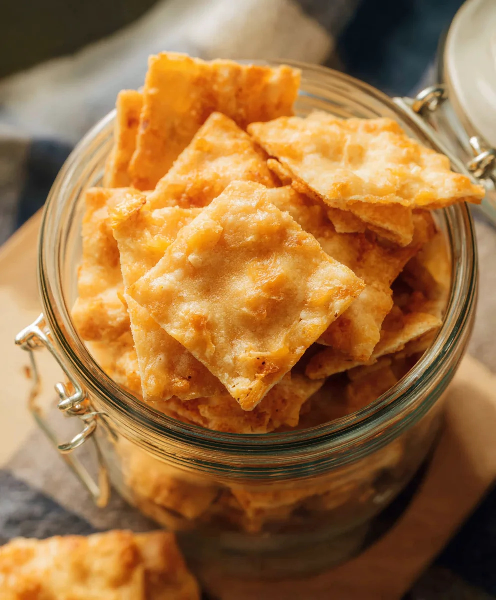 Sourdough Cheddar Crackers- Easy Savory Snack Recipe