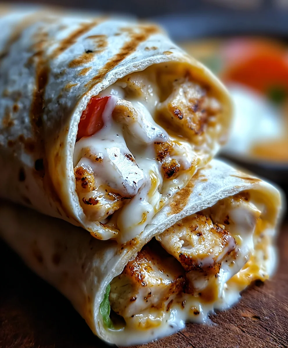 Cheesy Garlic Chicken Wraps - Easy Weeknight Meal