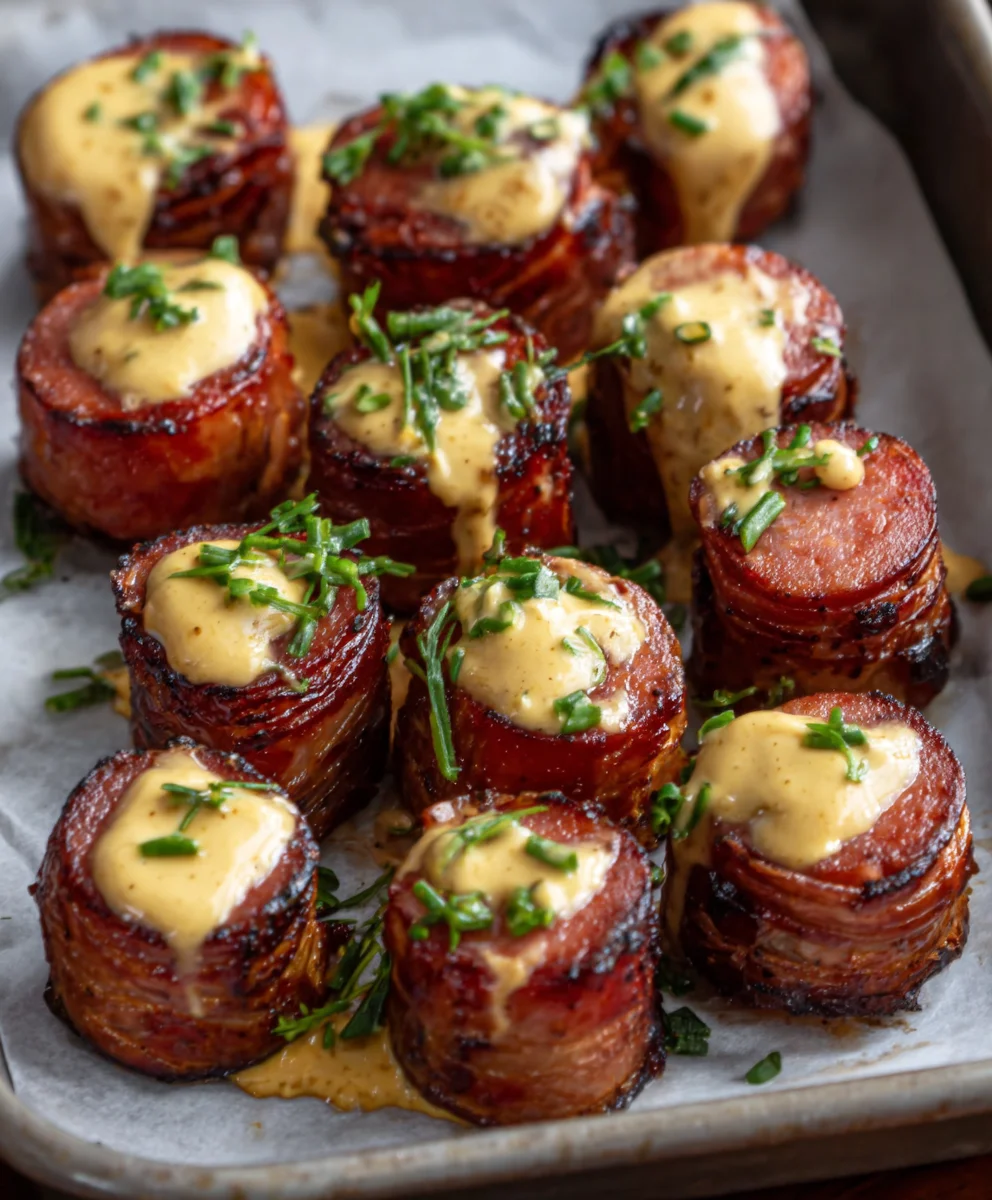 Beef Kielbasa Bites - Tangy Mustard Hasselback Recipe