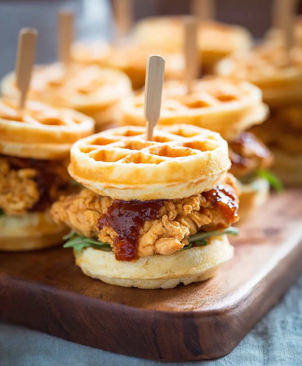 Game Day Chicken Waffle Sliders-Easy Appetizer