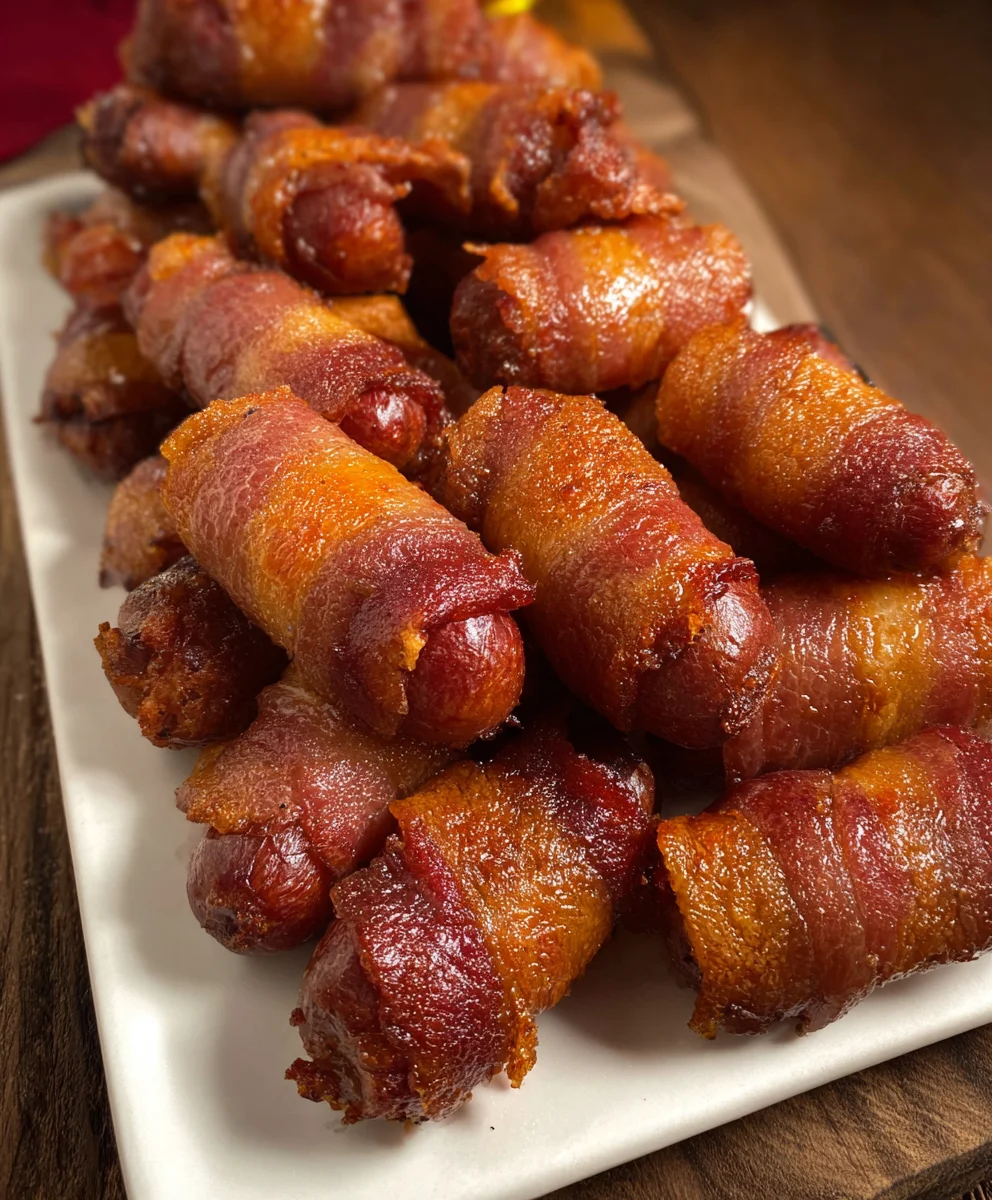 Beef Beef Bacon Wrapped Little Smokies-Savory Appetizer