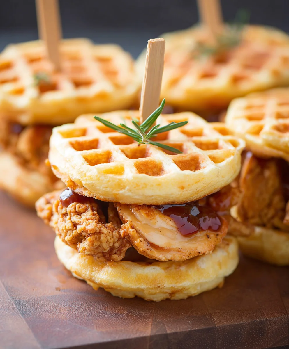Game Day Chicken Waffle Sliders-Easy Appetizer