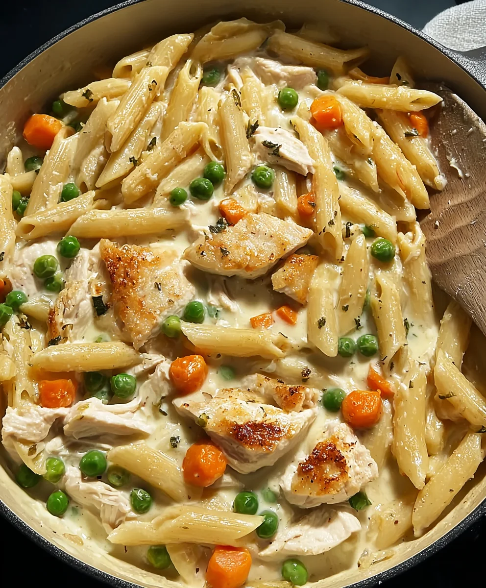 Comforting Chicken Pot Pie Pasta Bake - Easy Weeknight Meal
