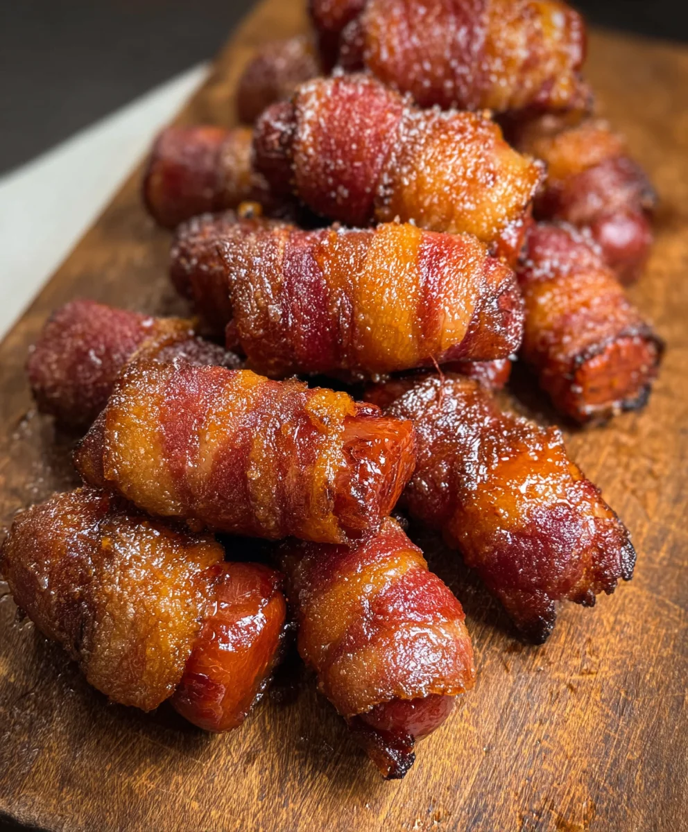 Beef Beef Bacon Wrapped Little Smokies-Savory Appetizer