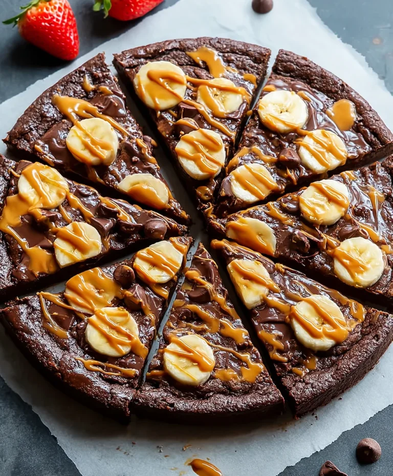 Chocolate Peanut Butter Brownie Pizza-Decadent Dessert